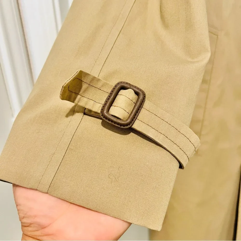 Vintage London Fog Men's Tan Trench Coat Insulated Lining Included Sz. 42 Long - Picture 6 of 12